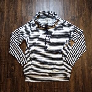 Talbots Navy and White Striped Crewneck Sweater